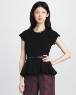 Rebecca Taylor tweed peplum top at Neiman Marcus