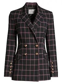 Rebecca Vallance - Peta Plaid Double-Breasted Jacket at Saks Fifth Avenue