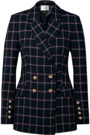 Rebecca Vallance - Peta double-breasted checked woven blazer at Net A Porter