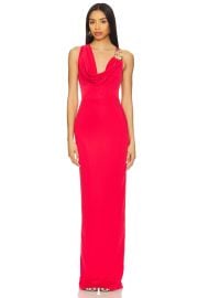 Rebecca Vallance Carmine Halter Maxi Dress In Red at Revolve