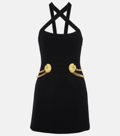 Rebecca Vallance Chelsea crossover neck mini dress at Mytheresa