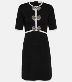 Rebecca Vallance Ella bow embellished minidress at Mytheresa