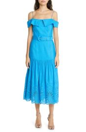 Rebecca Vallance Isidora Belted Linen Cotton Midi Dress at Nordstrom