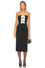 Rebecca Vallance Veronica Midi Dress In Black at Revolve