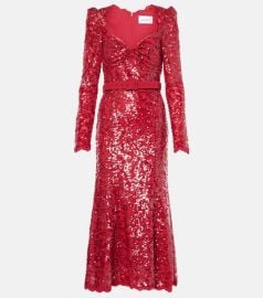 Rebecca Vallance x Nicky Hilton Leyla sequined midi dress at Mytheresa