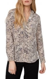 Rebel Snakeskin Print Button-Up Silk Shirt at Nordstrom