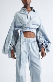 Rebellion Denim Wrap Crop Top at Nordstrom