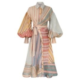 Rebellion Striped Midi Dress Spliced Stripes Online Zimmermann at Zimmermann