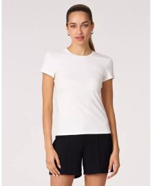 Rebody Active Womens Rebody Essentials Fitted Short Sleeve Top For Women - Macys at Macys