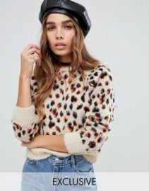 Reclaimed Vintage inspired leopard print Sweater   ASOS at Asos