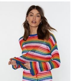 Recycled Be Bright Back Crochet Sweater at Nasty Gal