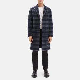 Recycled Wool Melton Tailored Coat Outlet at Theory