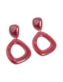 Red Acrylic Organic Open Square Oval Drop Earrings - Lovisa at Lovisa