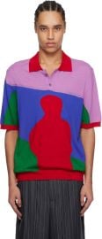 Red And Multicolor Boy Knitted Polo at ssense