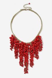 Red Berry Collar Necklace at Topshop