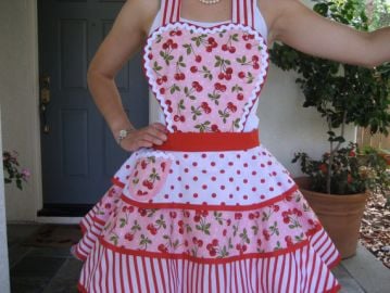 Red Cherry Apron at Etsy