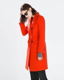 Red Double Breasted Coat at Zara