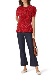 Red Floral Peplum Top by Polo Ralph Lauren for 30 Rent the Runway at Rent the Runway