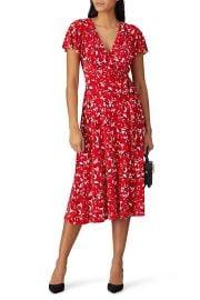 Red Floral Ruffle Dress by Lauren Ralph Lauren Rent the Runway at Rent the Runway