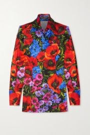 Red Floral-print satin shirt DOLCE amp GABBANA NET-A-PORTER at Net a Porter