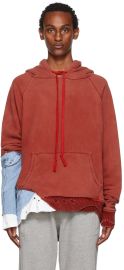 Red Fragment Hoodie by Greg Lauren on Sale at Ssense