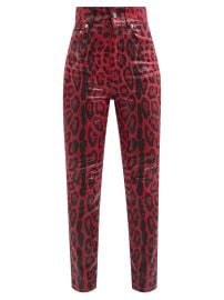 Red High-rise leopard-print slim-leg jeans  Dolce amp Gabbana  FASHION US at Matches