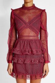 Red Lace Mini Dress by Self-Portrait at Nordstrom