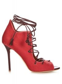 Red Lace up sandals by Malone Souliers at Matches