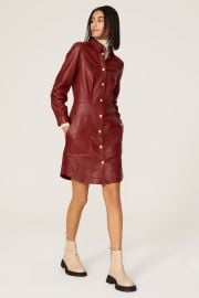 Red Leather Shirtdress by Tommy Hilfiger Rent the Runway at Rent the Runway