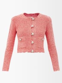 Red Mlange cable-knit jacket JoosTricot FASHION US at Matches