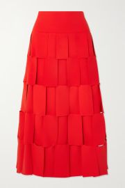 Red Paneled crepe midi skirt AWAKE MODE NET-A-PORTER at Net a Porter