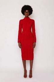 Red Piped Midi Dress by BBX Brand at BBX