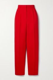 Red Pleated wool wide-leg pants TORY BURCH NET-A-PORTER at Net a Porter