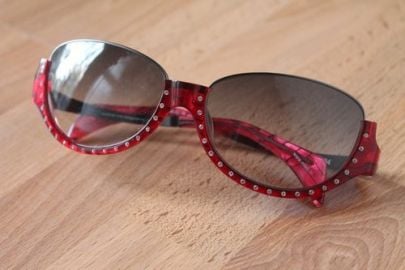 Red Rhinestone Sunglasses at Alain Mikli