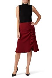 Red Ruffle Side Slit Skirt by Prabal Gurung Collective for 45 Rent the Runway at Rent The Runway