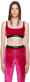 Red Scoop Neck Bra at Ssense