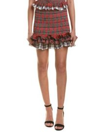 Red Smocked Pencil Skirt by English Factory at Shopbop