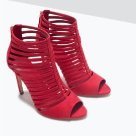 Red Strappy Heels by Zara at Zara