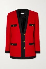 Red Two-tone wool-blend boucl-tweed blazer  SAINT LAURENT  NET-A-PORTER at Net a Porter