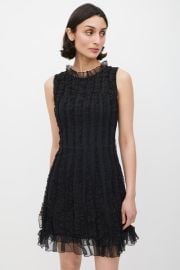 Red Valentino Black Silk Ruffle Panelled A-Line Dress VSP Consignment at VSP Consignment
