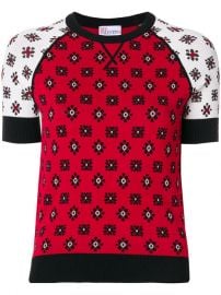 Red Valentino Cropped Patterned Sweater at Farfetch