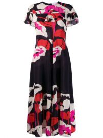 Red Valentino Floral Midi Dress - Farfetch at Farfetch