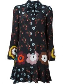 Red Valentino Floral Print Shirt Dress - Changing Room at Farfetch