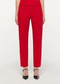 Red Wool Silk Cropped Trouser at Roland Mouret