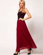 Red and black maxi dress at Asos