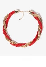 Red and gold chunky necklace at Forever 21