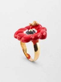 Red anemone ring NACH BIJOUX at Nach Bijoux