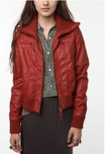 Red bomber jacket from Urban Outfitters at Urban Outfitters