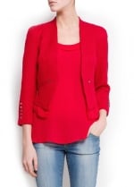 Red boucle blazer at Mango at Mango