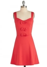 Red bow front dress from Modcloth at Modcloth